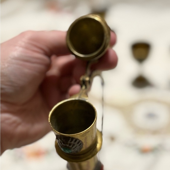 Vintage Brass Mini 8” Tea Set with Carafe and Cups - Picture 6 of 14